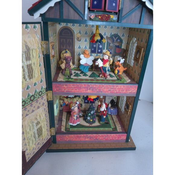 Vintage Holiday Classics Collection Light Up Holiday Wind Up Musical House READ - Picture 5 of 10